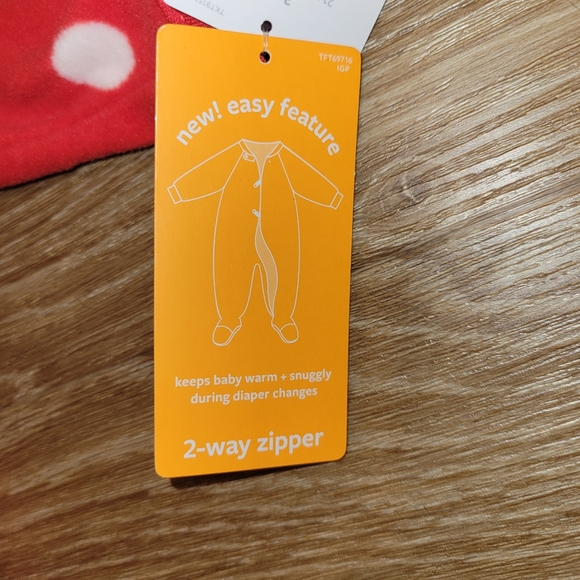 Carter's Just One You Baby Reindeer Fleece Footed Pajamas Size 3 Months New - Picture 6 of 8